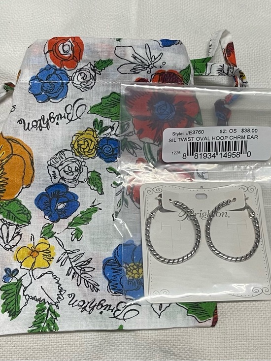 Brighton Jewelry - Brighton Silver Twisted Oval Hoop Earrings NWT